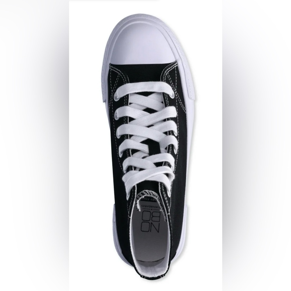 Black and White Platform Lace Up Hi-Top Canvas Sneakers. NWT. Women’s Size 8 - Picture 3 of 15